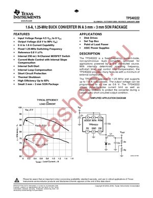 TPS40222DRPR datasheet  